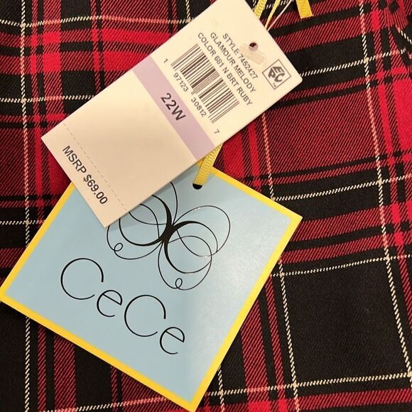 CECE Glamour Melody Plus Size Plaid Skirt - Picture 12 of 13